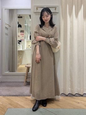 「Andemiu（アンデミュウ）のアイテム（ワンピース）」を使った、YUさん（レディース・153cm）の秋コーディネート