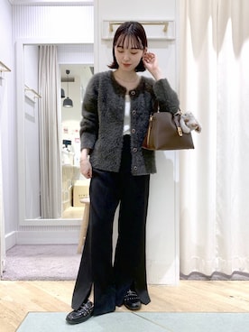 「アイテム（チャーム）」を使った、YUさん（レディース・153cm）の秋コーディネート