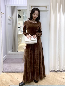 「アイテム（ワンピース/ドレス）」を使った、YUさん（レディース・153cm・20代）の秋コーディネート