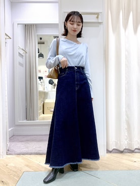 「アイテム（デニムスカート）」を使った、YUさん（レディース・153cm・20代）の秋コーディネート