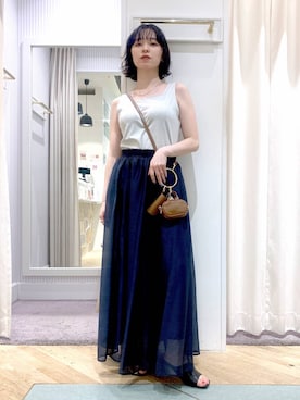 「アイテム（シャツワンピース）」を使った、YUさん（レディース・153cm）の夏コーディネート