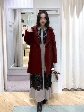 「アイテム（チャーム）」を使った、YUさん（レディース・153cm）の冬コーディネート