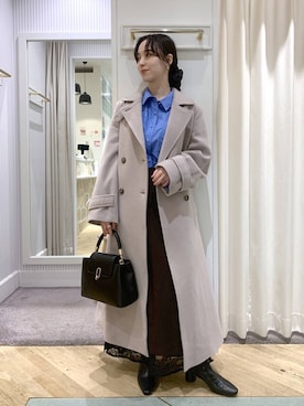 「アイテム（チェスターコート）」を使った、YUさん（レディース・153cm・20代）の秋コーディネート