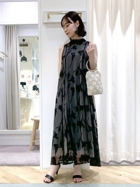 「アイテム（イヤーカフ）」を使った、YUさん（レディース・153cm）の秋コーディネート
