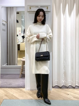 「アイテム（チュニック）」を使った、YUさん（レディース・153cm・20代）の秋コーディネート