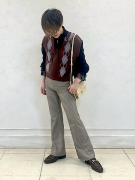 「アイテム（ショルダーバッグ）」を使った、araさん（レディース・158cm）の秋コーディネート