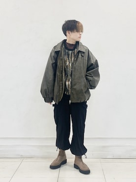 「アイテム（カーゴパンツ）」を使った、araさん（レディース・158cm）の秋コーディネート