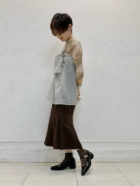 「アイテム（シャツ/ブラウス）」を使った、araさん（レディース・158cm）の秋コーディネート