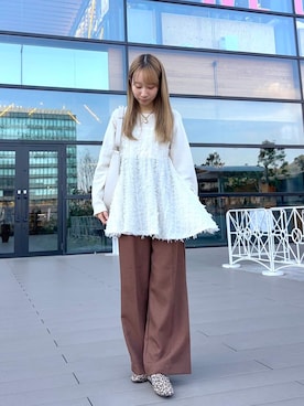 「SENSE OF PLACE by URBAN RESEARCH（センスオブプレイスバイアーバンリサーチ）のジャガードドッキングセーター（ニット/セーター）」を使った、ainoさん（レディース・157cm）の冬コーディネート