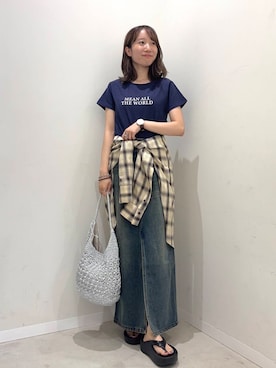 「アイテム（ハンドバッグ）」を使った、ainoさん（レディース・157cm）の夏コーディネート