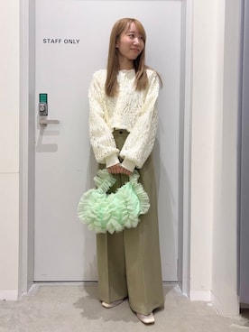 「SENSE OF PLACE by URBAN RESEARCH（センスオブプレイスバイアーバンリサーチ）のアイテム（バレエシューズ）」を使った、ainoさん（レディース・157cm）の冬コーディネート