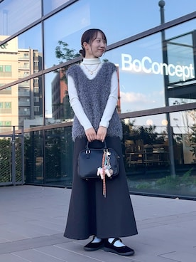 「アイテム（ベスト）」を使った、ainoさん（レディース・156cm）の秋コーディネート