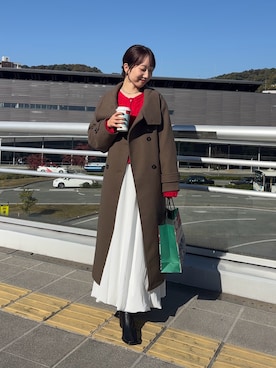 「赤アイテム」｜ainoさん（レディース・156cm）の冬コーディネート