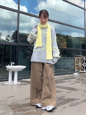 「アイテム（ストール/ショール）」を使った、ainoさん（レディース・156cm）の秋コーディネート