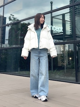 「アイテム（ダウンジャケット/コート）」を使った、ainoさん（レディース・156cm・20代）の秋コーディネート