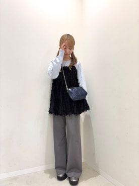 「SENSE OF PLACE by URBAN RESEARCH（センスオブプレイスバイアーバンリサーチ）のジャガードドッキングセーター（ニット/セーター）」を使った、ainoさん（レディース・157cm）の冬コーディネート