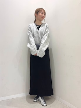 「アイテム（ブーツ、シルバー系）」を使った、ainoさん（レディース・157cm）の冬コーディネート