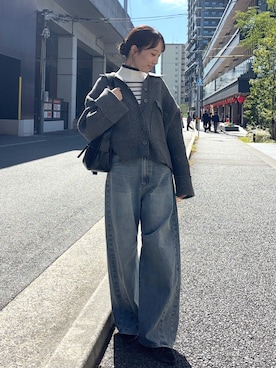 「冬の注目アウター」｜「アイテム（その他アウター）」を使った、ainoさん（レディース・156cm）の秋コーディネート