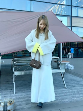 「アイテム（ノーカラーコート）」を使った、ainoさん（レディース・157cm）の秋コーディネート