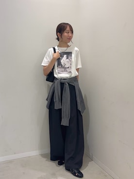 「SENSE OF PLACE by URBAN RESEARCH(センスオブプレイスバイアーバンリサーチ)の『別注』MARILYNMONROE×SENSE OF PLACE グラフィックTシャツ(Tシャツ/カットソー、その他)」を使った、ainoさん(レディース・156cm)の夏コーディネート