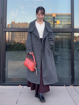 「スカートコーデ」｜ainoさん（レディース・156cm）の冬コーディネート
