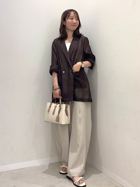 「お出掛けコーデ」｜「アイテム（ジャケット/アウター）」を使った、ainoさん（レディース・157cm）の夏コーディネート