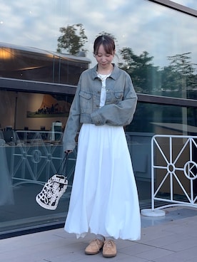 「アイテム（デニムジャケット）」を使った、ainoさん（レディース・156cm）の秋コーディネート