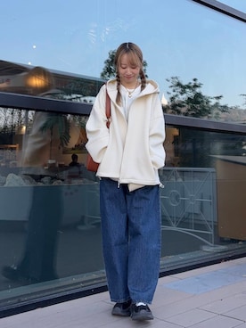 「SENSE OF PLACE by URBAN RESEARCH（センスオブプレイスバイアーバンリサーチ）のアイテム（パーカー）」を使った、ainoさん（レディース・157cm）の冬コーディネート