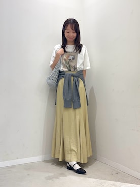 「SENSE OF PLACE by URBAN RESEARCH(センスオブプレイスバイアーバンリサーチ)のグラフィックTシャツ(半袖)(Tシャツ/カットソー、その他)」を使った、ainoさん(レディース・156cm)の春コーディネート