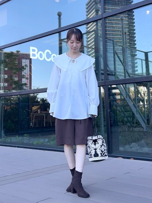 セール】ビッグカラーカフスプリーツブラウス（シャツ/ブラウス