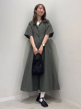 「お出掛けコーデ」｜「アイテム（ワンピース/ドレス）」を使った、ainoさん（レディース・157cm）の春コーディネート