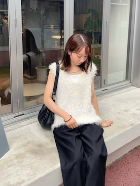 「アイテム（ベスト）」を使った、ainoさん（レディース・156cm）の夏コーディネート