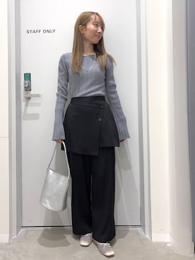 「SENSE OF PLACE by URBAN RESEARCH（センスオブプレイスバイアーバンリサーチ）のアイテム（バレエシューズ）」を使った、ainoさん（レディース・157cm）の冬コーディネート