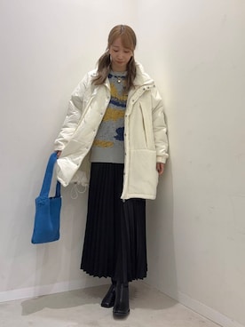 「SENSE OF PLACE by URBAN RESEARCH（センスオブプレイスバイアーバンリサーチ）のニュアンスパターンラメセーター（ニット/セーター）」を使った、ainoさん（レディース・157cm）の冬コーディネート