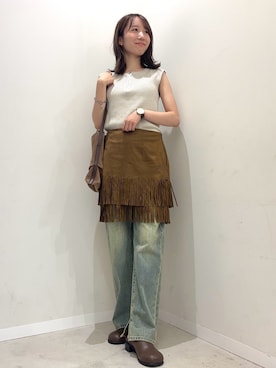 「アイテム（スリッポン）」を使った、ainoさん（レディース・156cm・20代）の夏コーディネート