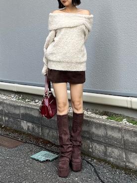 「EMODA（エモダ）のアイテム（ハンドバッグ）」を使った、李　相美さん（レディース・162cm）の秋コーディネート