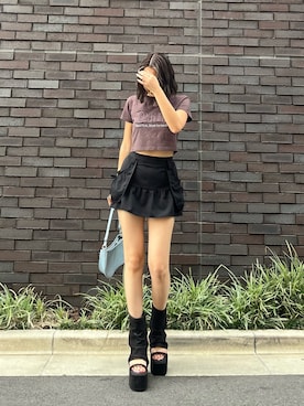 「刺繍」｜「アイテム（サンダル）」を使った、李　相美さん（レディース・162cm）の夏コーディネート
