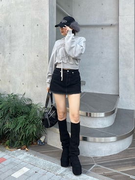 「ロングブーツ」｜李　相美さん（レディース・162cm）の秋コーディネート