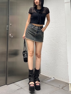 「チェーンバッグ」｜李　相美さん（レディース・162cm）の夏コーディネート