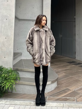 「厚底」｜李　相美さん（レディース・162cm）の秋コーディネート