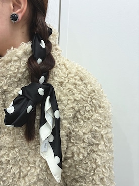 「アイテム（バンダナ/スカーフ）」を使った、　　Rinaさん（レディース・158cm）の冬コーディネート