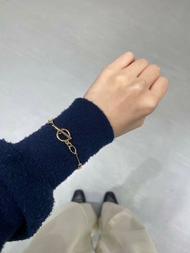 「ゴールドアクセサリー」｜「アイテム（アクセサリー）」を使った、　　Rinaさん（レディース・158cm）の春コーディネート