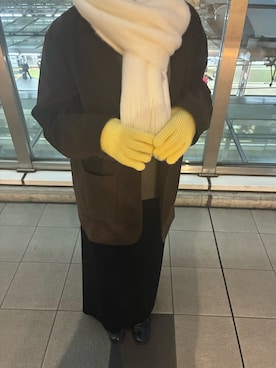 「SMELLY（スメリー）のバイカラーホールタッチグローブ（手袋）」を使った、　　Rinaさん（レディース・158cm）の秋コーディネート