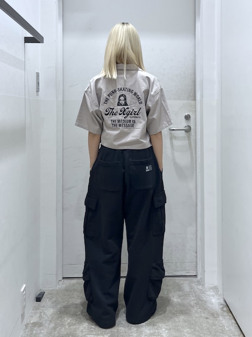 ARCH LOGO AND FACE OPEN COLLAR CROPPED SHIRT（シャツ/ブラウス）｜X