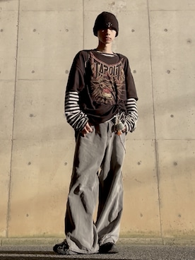 「アイテム（ニットキャップ/ビーニー）」を使った、hiromi05さん（メンズ・171cm・20代）の秋コーディネート