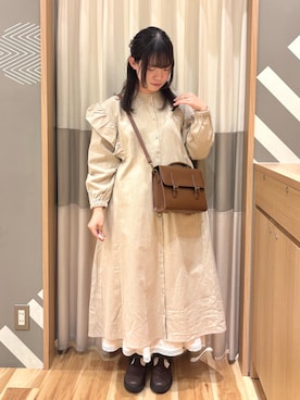 「サッチェルバッグ」｜ちひろさん（レディース・155cm）の冬コーディネート