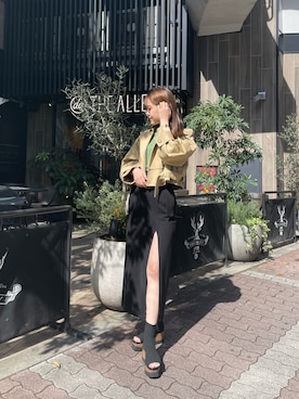 「MURUA（ムルーア）のアイテム（トレンチコート）」を使った、松井みゆさん（レディース・165cm）の春コーディネート