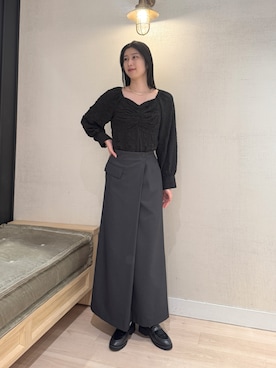 「ラップスカート」｜moeさん（レディース・169cm）の秋コーディネート