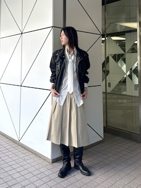 「アイテム（ブルゾン）」を使った、moeさん（レディース・169cm）の秋コーディネート