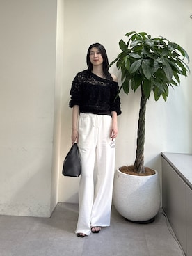 「GALLARDAGALANTE（ガリャルダガランテ）のスウェットパンツ（その他パンツ、ホワイト系）」を使った、moeさん（レディース・169cm）の夏コーディネート